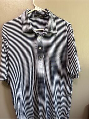 Polo by Ralph Lauren Navy & White Striped Short-Sleeve  Polo